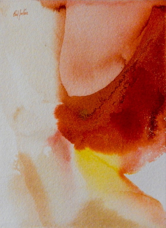 Paul Jenkins “Eye of Love” Watercolor on Paper, Signed Front & Verso, Paris 1960