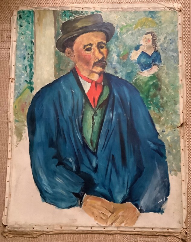 19th Circle Cezanne Portrait Peasant Large Study Post-Impressionist Oil Painting