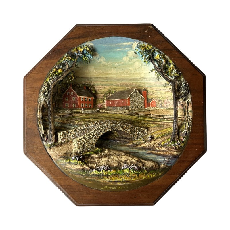 Aaron K. Zook Original Diorama Hand Carved & Painted Country Scene Rare HTF