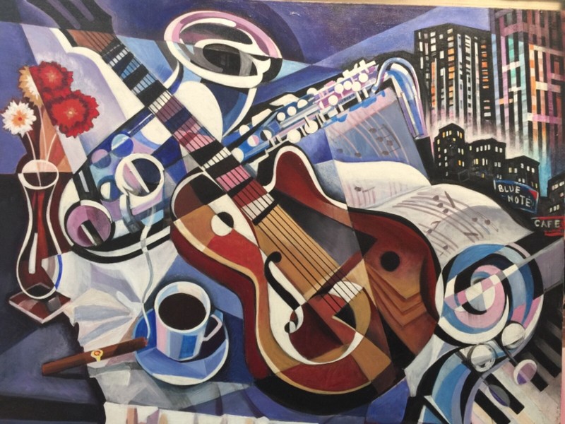 ERIK FREYMAN – «ORIGINAL OIL PAINTING» «BLUE NOTE” 1993. Original oil