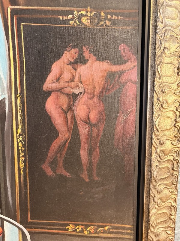 Beautiful Contemporary Oil Paining On Canvas by Known Artist Signed Framed gallery