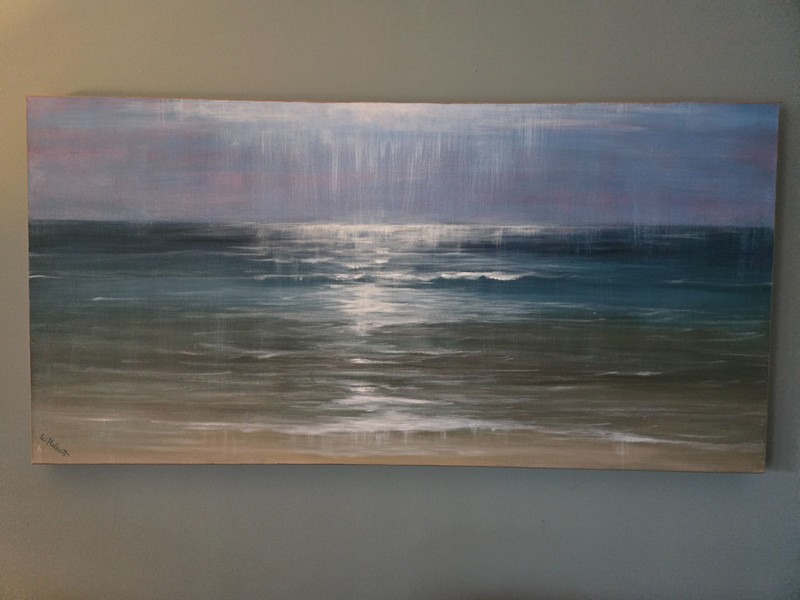beach painting, seascape, original, large