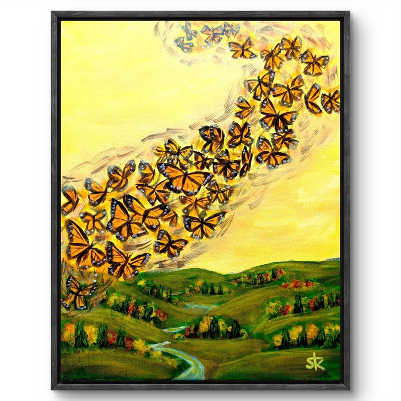 Original Acrylic 11×14 Canvas Signed Bold Contemporary Landscape Home Decor