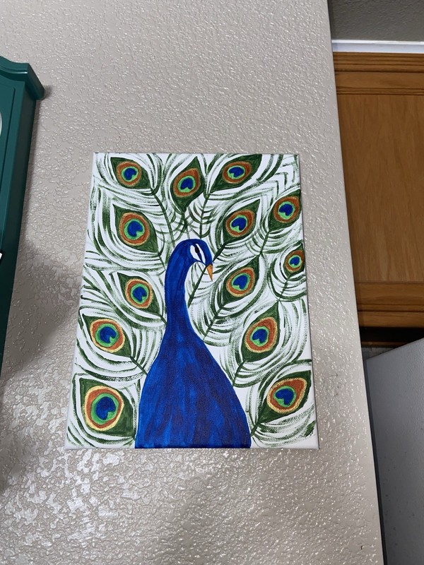 Peacock Painting Acrylic Canvas Art Wall Decor Home Decor Interior Living Room