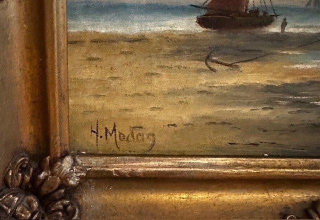 Original Antique Painting – Signed H. Medag (Dutch Artist) gallery