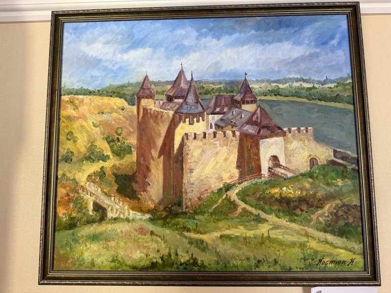 Oil Painting on Canvas – Hotyn Fortress Landscape – Ukrainian Castle Wall Art