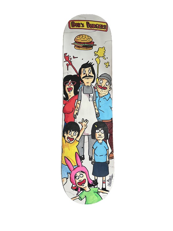 Hand Painted Graffiti Skateboard Deck Shortiez Ink Bobs Burgers Deck Maple 8 New
