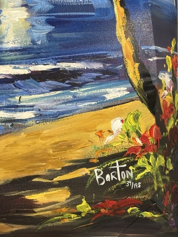 Steve Barton Original Giclee On Canvas “moonlight Kisses” gallery