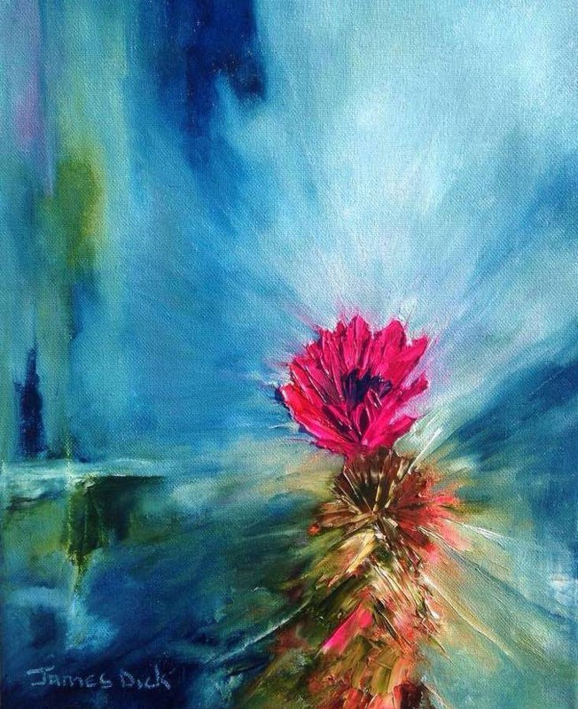 Hedgehog Cactus by James Dick | Impressionist | Oil Painting | Wildflowers