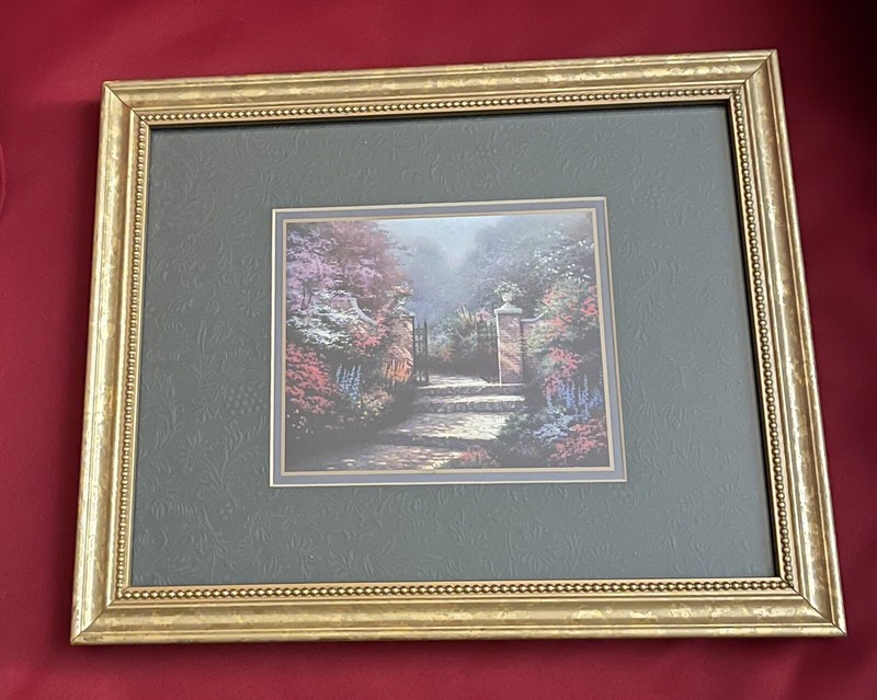 Thomas Kinkade Gallery Frame Victorian Garden Certify Print