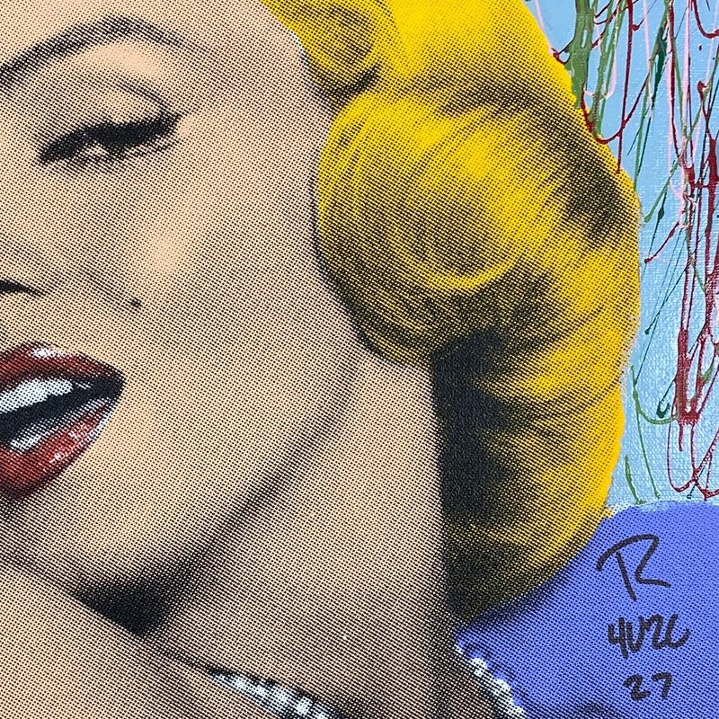 Ringo, "Marilyn with Pearls" Framed Mixed Media Canvas Hand Signed gallery