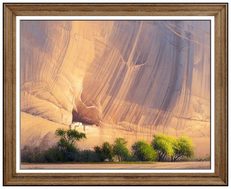 Curt Walters Original Oil Painting on Canvas Western Mountain Landscape Signed
