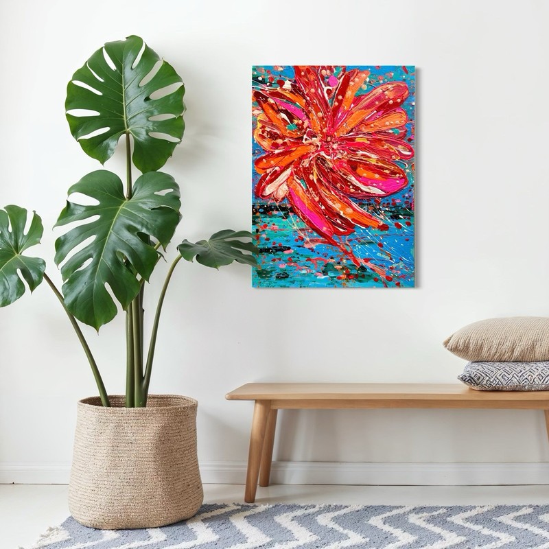 Painting abstract acrylic original flower hand painted modern unique gallery