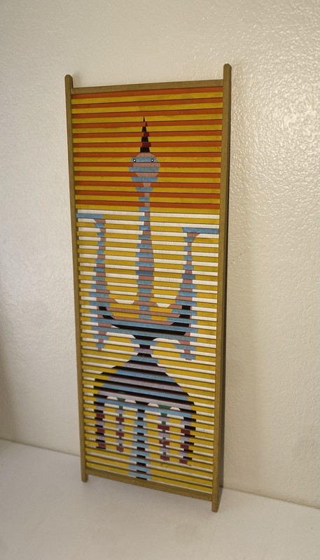 Agam Style Mid Century Op Art Painting Wood Sculpture Very Cool 1950s Mystery gallery
