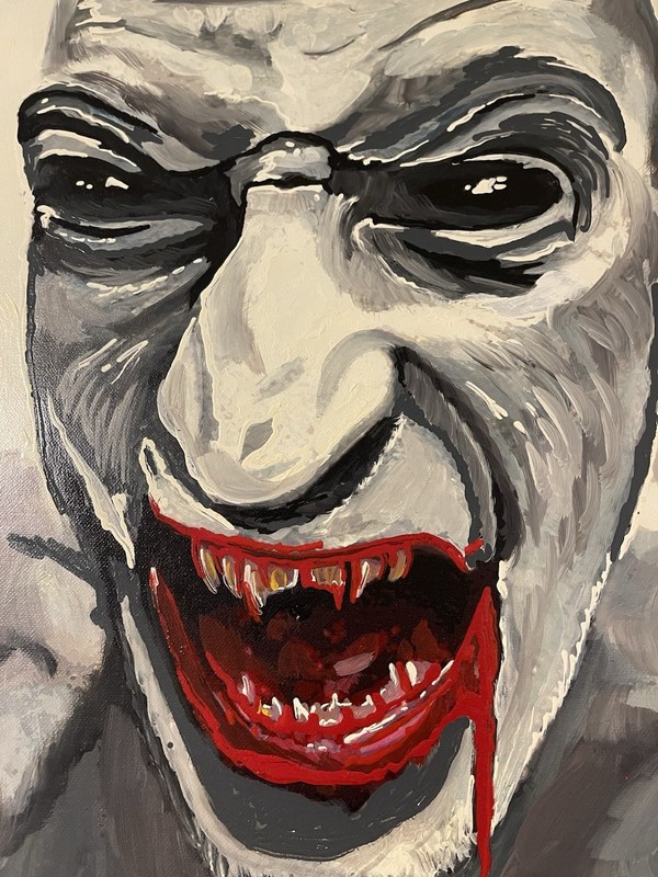 Vampire 18”x24” Pop Art Painting Chris Cargill W/COA