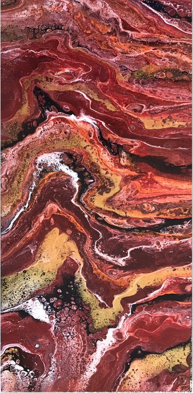 ABSTRACT EXPRESSIONIST PAINTING 12 x 24 X 1.5 Inches – RICKY MARTIN EBSQ