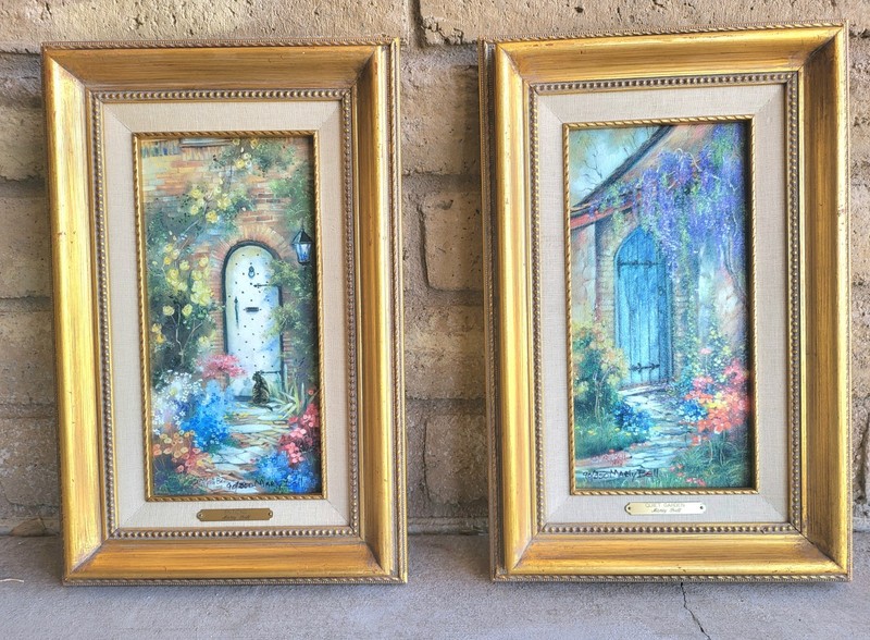 2 Marty Bell Limited Edition on Canvas #90/350 Enticing & Quiet Garden COA’s