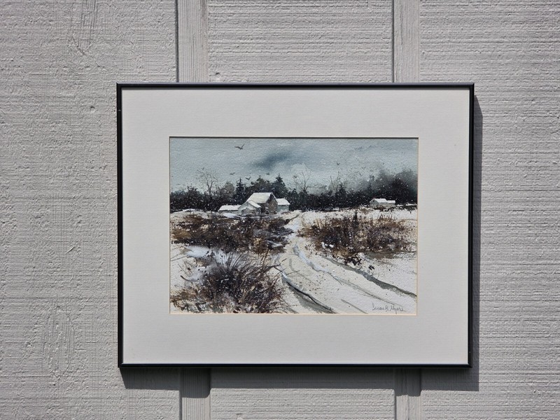 SUSAN B MYERS WATERCOLOR PAINTING FARM HOUSE LANDSCAPE WYETH INFLUENCE gallery