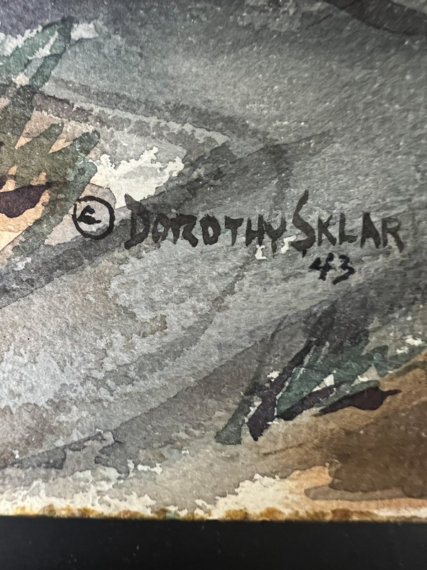 Dorothy Sklar Watercolor painting Hermosa Beach, CA 1943 gallery