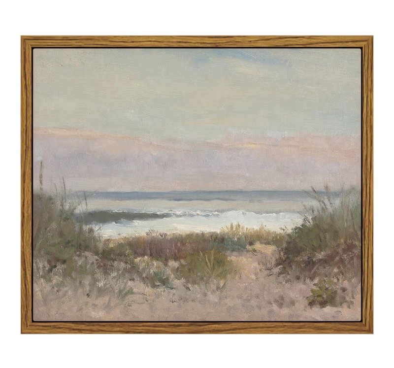 Vintage Coastal Framed Wall Art 8×10 Ocean Scenery Painting Seascape Decor