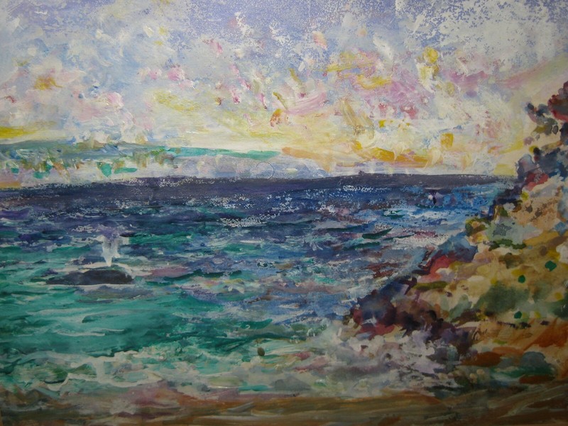 Vintage BOB GASOI 'PILGRIM HEAD Monument PROVINCETOWN' Cape Cod PAINTING -Listed gallery