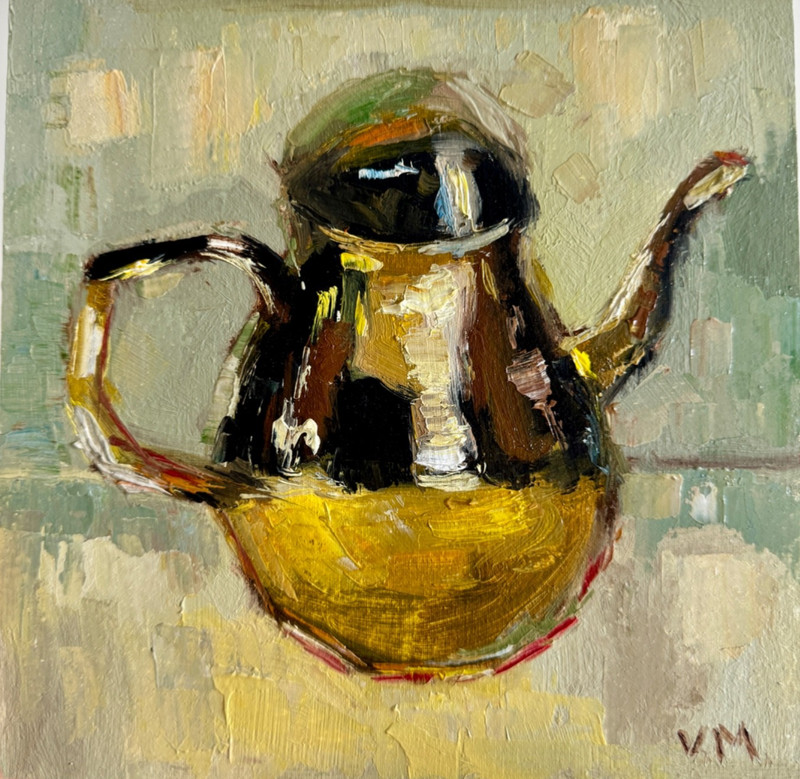 Vintage Jug Oil Painting Still Life Original Abstract Kitchen Wall Art Decor