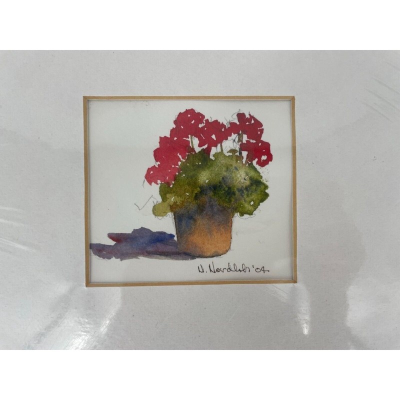 Original Watercolor Flowers in Pot "One Pot" by Nancy Nordloh Neville NEW gallery