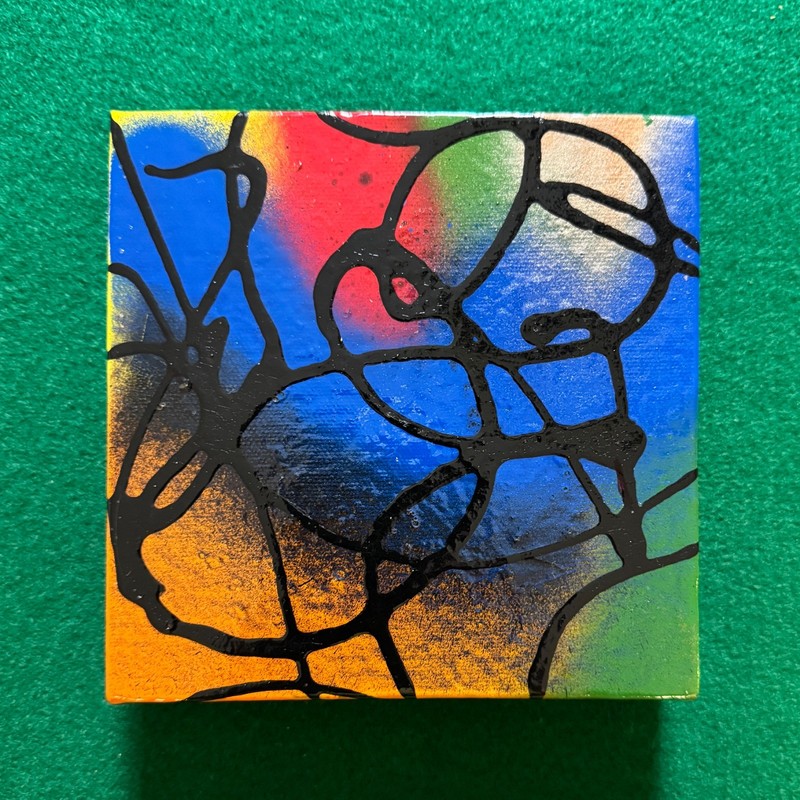 Pamela J. Ferguson Original Abstract Acrylic Painting «String Idea» 2019 w/ COA