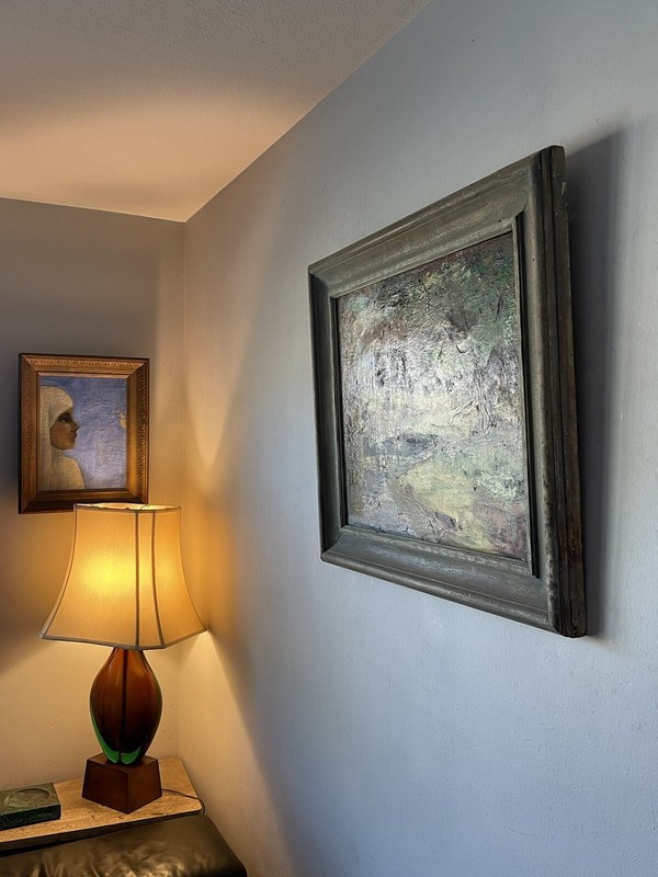EJNAR HANSEN ANTIQUE MODERN ABSTRACT LANDSCAPE OIL PAINTING OLD CALIFORNIA 1930s gallery