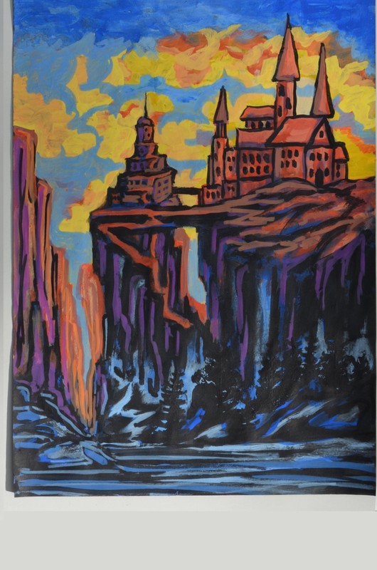 Original Acrylic Art Fantasy Landscape The Kingdom Fan Art 9x12 gallery