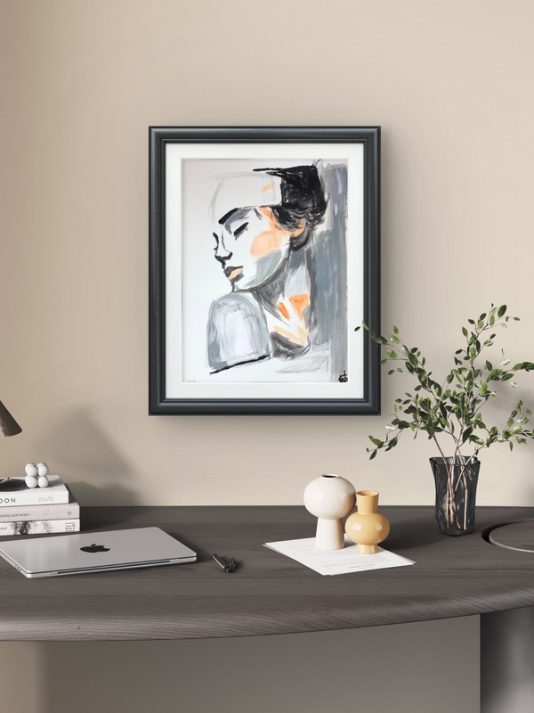 Fashion girl expressionist modern wall art painting 14X11 Gallery Paper acrylic gallery