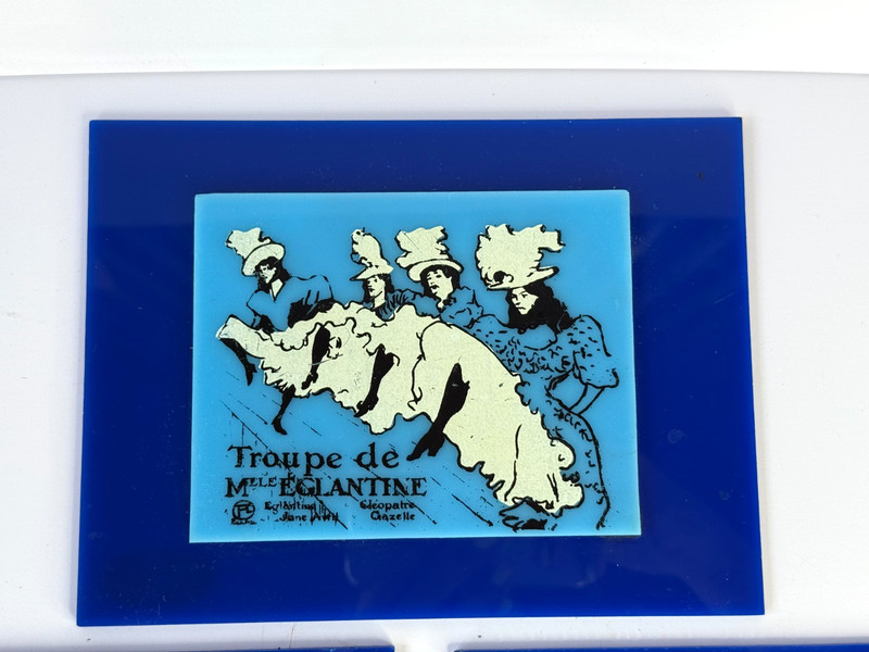 Vintage Lucite Wall Art – Paris Cabaret Reverse Paintings /Set of 3/Made in PA gallery