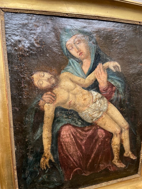 17th Italian School - Old Master Painting - PIETA CHRIST VIRGIN MATER DOLOROSA gallery