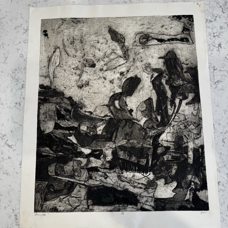 Vtg Nick Dante Vaccaro Limited Ed 1/6 Collagraph Print Signed Growth 22.5×27 BH
