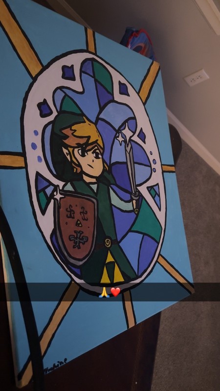 Link from Legend of Zelda hand painting on canvas
