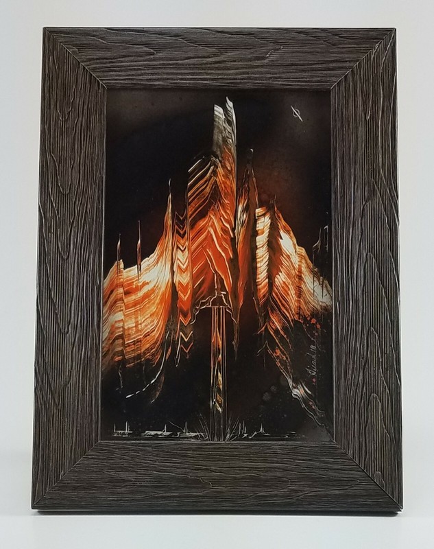 Space Landscape Painting Scene with Gray Frame by artist Jason Girard.