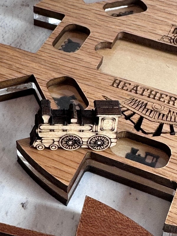 Personalized Mexican Train Hub 3D Wood Acrylic Domino Game Centerpiece ⭐ gallery