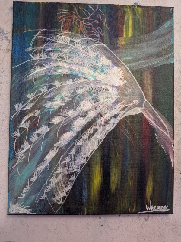 Original Bird Painting 11x14 Abstract Expressionist Canvas Wall Art Wachtel gallery