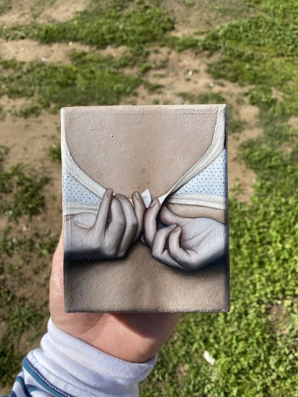 Unclasp Oil Painting On Canvas Size 4 in X 5 in Original