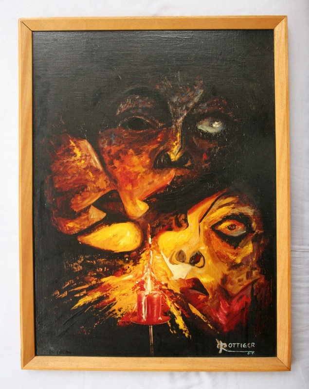 Robert Ottiger – eerily mystical oil painting on an aluminum plate