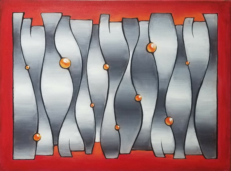 4th Nuclear power plant core. Chernobyl. Canvas 18×24″ Acrylic Painting