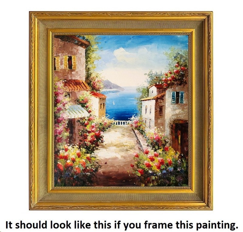 Tuscan Ocean View #6A-BM56, 24x20 - 100% Hand Painted Oil Painting on Canvas gallery