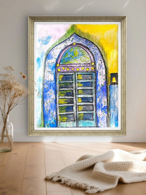 Door To Somewhere Original Abstract Impressionist Watercolor 11x14 Paper Signed gallery
