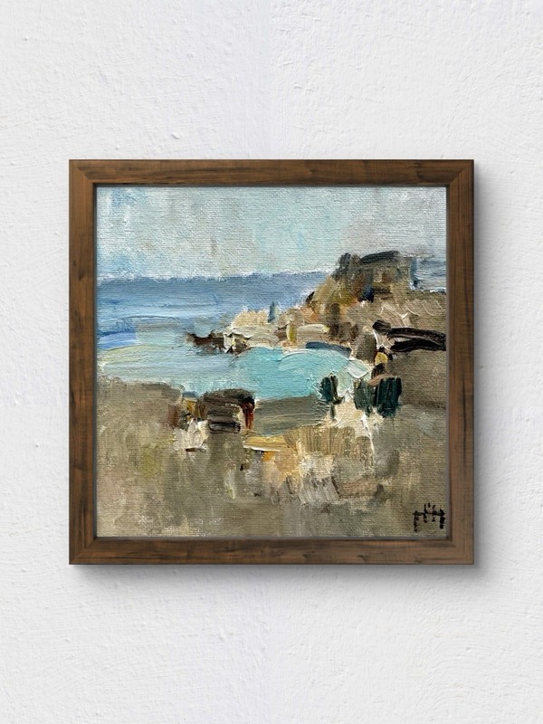 Cliff 6x6 Oil Painting Canvas Fine Art Home Interior