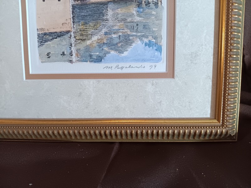 Watercolor, Ponte Vecchio,bridge, Florence, Italy,Signed,Original gallery