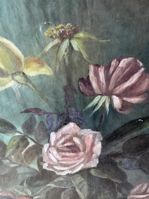 Early 20th Century Floral Painting 17” X 27” Very Beautiful gallery