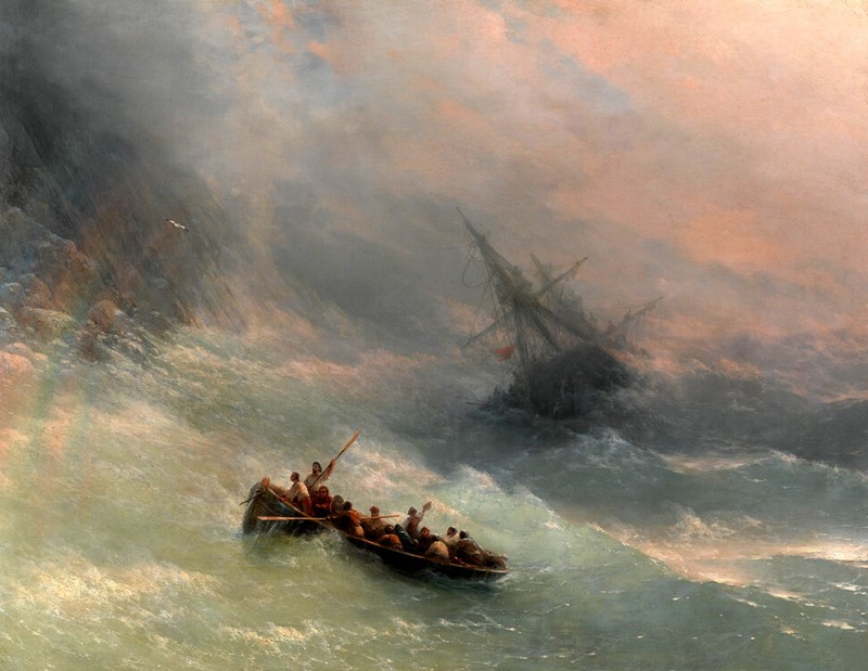 Art Wall art Sea rainbow Giclee art Oil painting HD printed on canvas