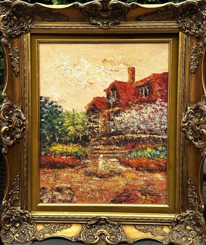 P. G. Tiele (Italian), VTG Mid-20C Impasto Impressionistic O/C Landscape, Signed