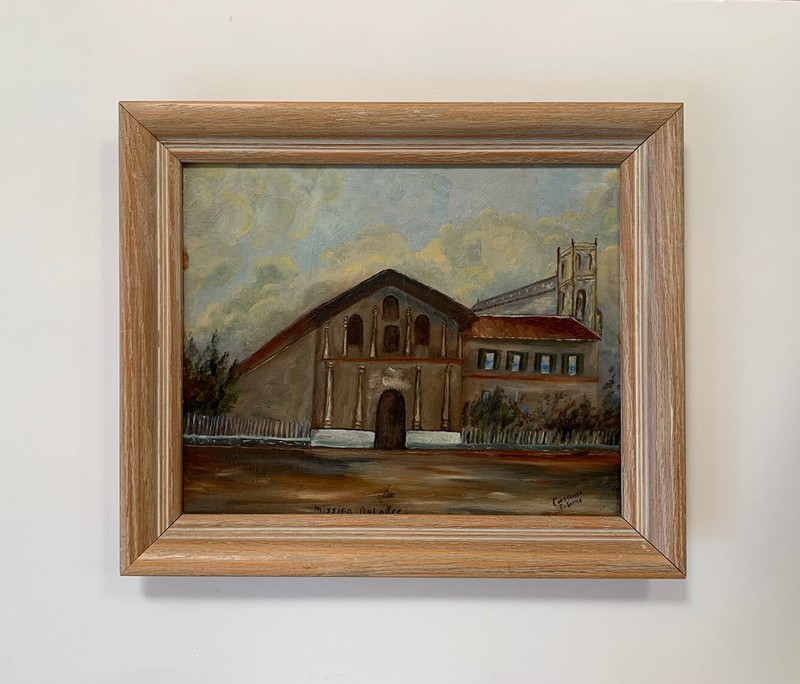 OIL PAINTING LANDSCAPE SPANISH MISSION DOLORES San Francisco￼ CALIFORNIA Vtg