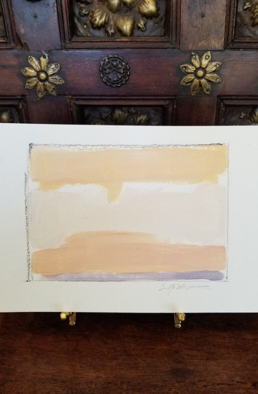 Minimalist Landscape Original Acrylic Painting on Watercolor Paper Signed Art gallery